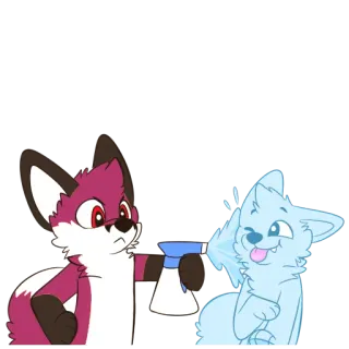 🚫 volpe, cane, spray, cartone animato, animale whatsapp sticker