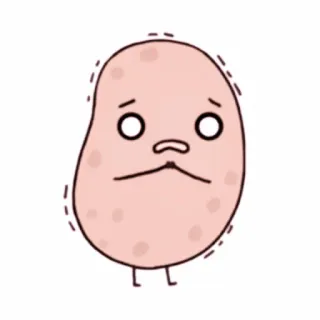 💭 aardappel, verdrietig, cartoon, groente, sticker, schattig whatsapp sticker
