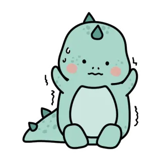 🤢 dinosaur, cute, nervous, anxious, cartoon telegram sticker