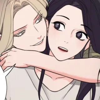 😩 Anime, Filles, Câlin, Dessin animé, Amis, Illustration telegram sticker