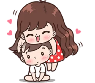 😸 amour, dessin animé, couple, coeurs, affection telegram sticker