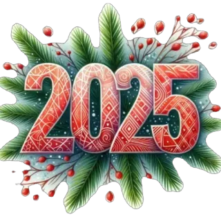 🫥 2025 new year, 2025, holiday, festive, christmas, winter, decoration telegram sticker