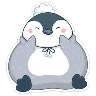 ☺️ пингвин, милый, мультик, животное, каваий, наклейка whatsapp sticker
