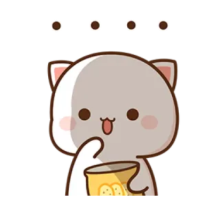 🍟 Katze, Essen, süß, kawaii, Snack telegram sticker