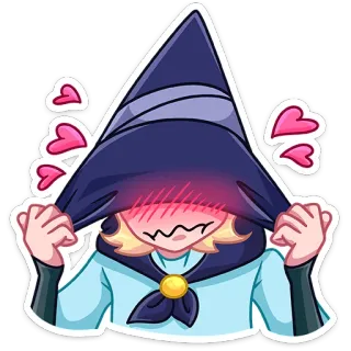 😍 Cartoon, Zauberer, Niedlich, Magier, Erröten, Magie telegram sticker