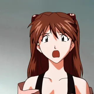 😲 Asuka Langley Soryu Neon Genesis Evangelion anime, character, Asuka, surprised, portrait telegram sticker