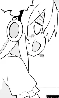 😏 anime, manga, surprised, cartoon, headphones whatsapp sticker