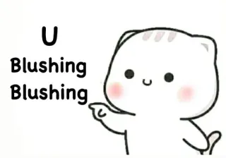 😳 U Blushing Blushing gato, ruborizar, fofo, kawaii, adesivo telegram sticker