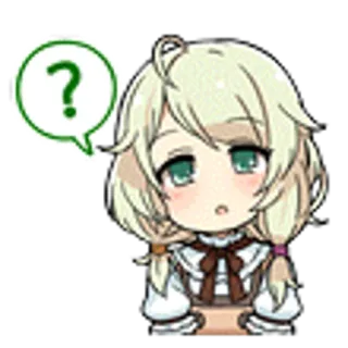 ❔ ? pregunta, anime, chica, confundida, chibi telegram sticker