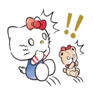 😨 Hello Kitty hello kitty, dessin animé, kawaii, autocollant telegram sticker