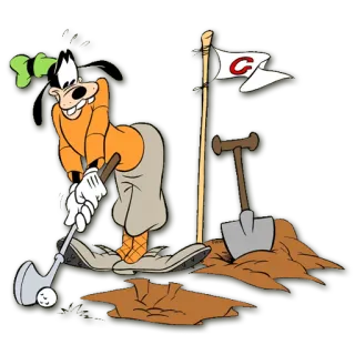⛳ Goofy sciocco, Disney, golf, cartoni animati telegram sticker