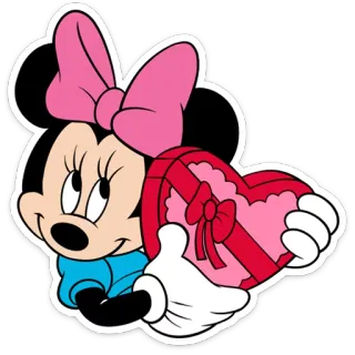 🎁 Minnie Mouse cartoon, disney, mouse, minnie, valentine, heart, cute telegram sticker