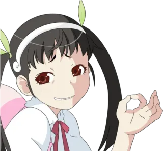 👌 anime girl, character, smug, okay sign, gesture, meme telegram sticker