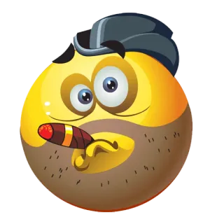 🚬 이모티콘, 시가, 모자, 콧수염 telegram sticker