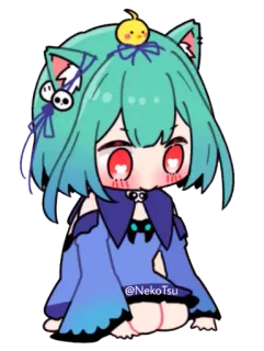 🥺 @NekoTsu Anime, Desenho animado, Chibi, Fofo, Vtuber telegram sticker