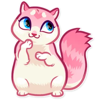 🙄 ardilla, animal, lindo, rosa, dibujos animados telegram sticker