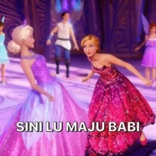 🧘‍♂ SINI LU MAJU BABI Barbie, princesa, palabrota, insulto telegram sticker