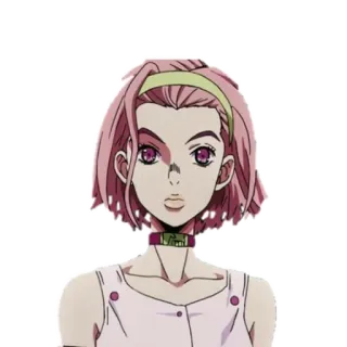 👀 Reimi Sugimoto JoJo's Bizarre Adventure Anime, Reimi Sugimoto, Le bizzarre avventure di JoJo, Fantasma, capelli rosa telegram sticker