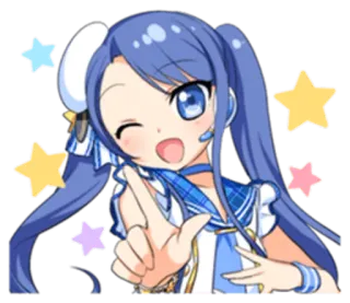 😉 anime, girl, wink, cute, star, idol telegram sticker