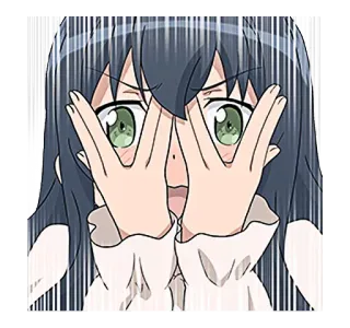 🙈 アニメ, 女の子, 可愛い, 表情, びっくり telegram sticker