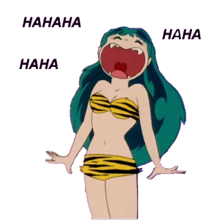😂 Lum Invader Urusei Yatsura HAHAHA anime, girl, laughing, funny, retro, manga, Lum, Urusei Yatsura telegram sticker