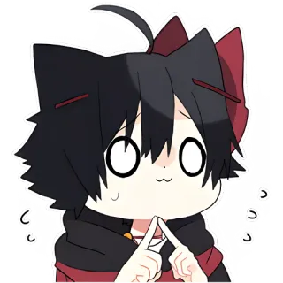 👉 Anime, Orecchie da gatto, Carino, Cartone animato telegram sticker