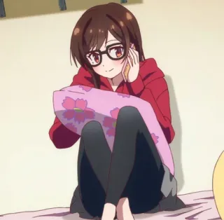 🌷 Chizuru Mizuhara Rent-A-Girlfriend Anime, Chizuru Mizuhara, Rent-A-Girlfriend, Postać z kreskówki, Kobieta, Okulary telegram sticker