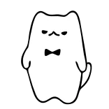 👌 gato, pajarita, lindo, dibujos animados, blanco, animal telegram sticker