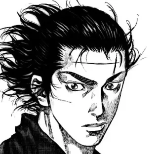 ⚔ Miyamoto Musashi Vagabond manga, samurái, espada, japonés, vagabond, musashi, miyamoto whatsapp sticker