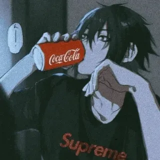 📎 Coca-Cola anime, coca-cola, supreme, drinking, cartoon telegram sticker