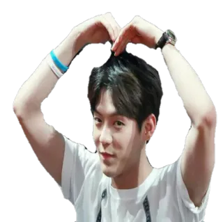 🙆 persona, hombre, corazón, gesto de mano, retrato whatsapp sticker