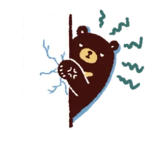 😡 곰, 분노, 귀여운, 화난, 동물, 만화 telegram sticker