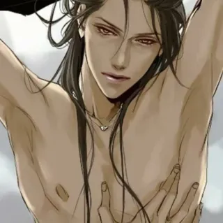 🥵 maschio, anime, arte, nudità maschile, uomo, arte digitale, sexy telegram sticker