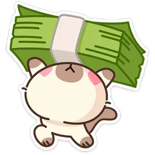 🤑 chat, argent, mignon, dessin animé, autocollant, richesse, finance telegram sticker
