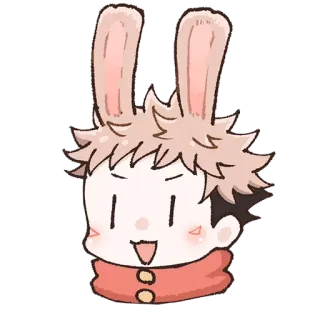 🐰 Yuji Itadori Jujutsu Kaisen Anime, Hase, Süß, Sticker telegram sticker