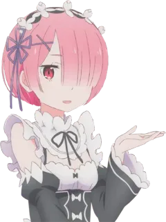 💁‍♀️ Ram Re:Zero 动漫, 拉姆, Re:从零开始的异世界生活, 女仆, 动漫女孩 telegram sticker