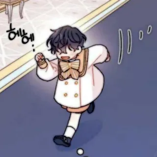 🧸 허헹! criança, correndo, mangá, fofo, desenho animado whatsapp sticker