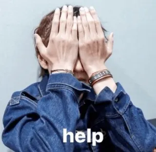 🤦‍♂ help คน, ช่วยเหลือ, มือ, หน้า, เศร้า, สีหน้า telegram sticker