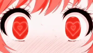 😍 Anime, Augen, Liebe, Herz, Süß, Cartoon, Rot telegram sticker
