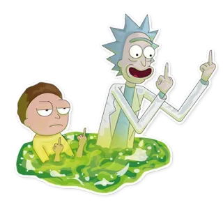 🖕 Rick Sanchez Rick and Morty Rick and Morty, Kartun, Animasi dewasa, Ofensif, Jari tengah telegram sticker