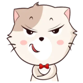 😈 chat, dessin animé, suffisant, drôle, animal, animal de compagnie telegram sticker