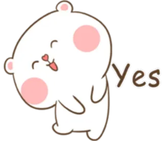😊 Yes beer, schattig, positief, ja, dier, cartoon telegram sticker
