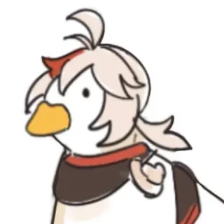🦆 Kazuha kazuha, genshin impact, duck, character, cartoon, animal, bird telegram sticker