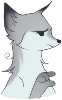 😒 raposa, desenho animado, animal, fofo, triste, personagem, cinza whatsapp sticker