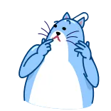 🤷‍♂️ cat, question, confused, animal, sticker, blue cat telegram sticker