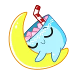 😴 mặt trăng, ngủ, dễ thương, hoạt hình, ngọt ngào, đêm whatsapp sticker