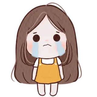 🐰 menangis, sedih, gadis, kartun, air mata, emosi telegram sticker