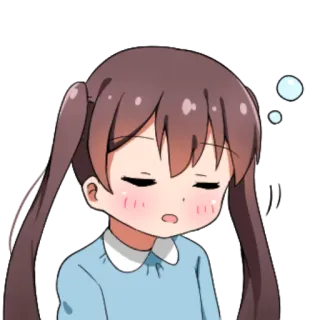 💤 Fille anime, Fatigué(e), Endormi(e), Mignon(ne), Chibi, Dessin animé telegram sticker