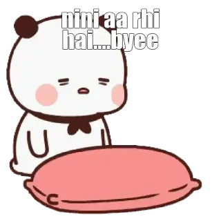 🔰 nini aa rhi hai....byee mignon, panda, au revoir, dessin animé, kawaii whatsapp sticker