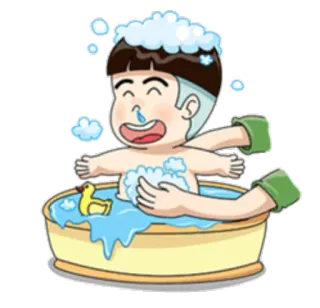 🛀 入浴, 子供, アヒル, シャボン玉, アニメ, 清潔, 水 telegram sticker